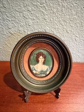 Vintage Oval Cameo Creation by Sir Thomas Lawrence titled Mrs Croker